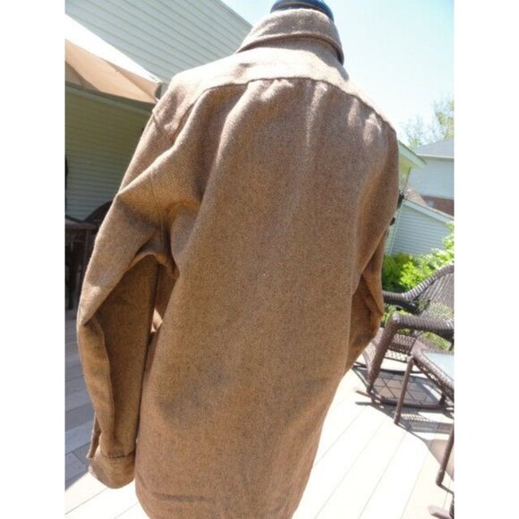 Vintage Men’s Countess Mara 100% Wool Long Sleeve Shirt Herringbone Large - Picture 6 of 10